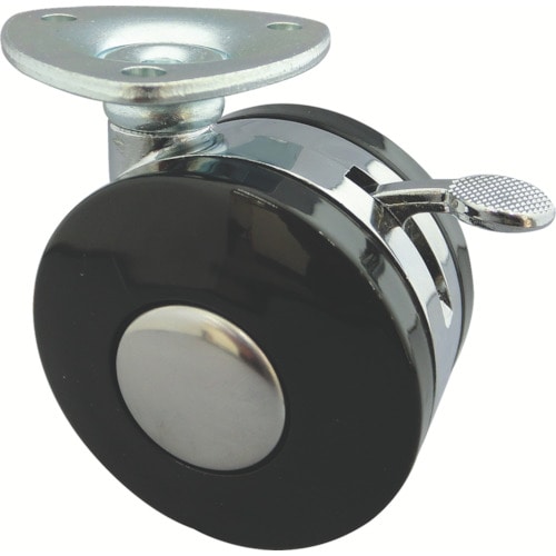 トラスコ中山 トーシン プレート式双輪キャスター 60径 自在ストッパー付 404-1569(ご注文単位1個)【直送品】