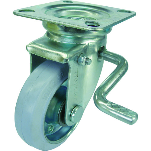 トラスコ中山 TRUSCO 耐油性ゴムキャスター 自在ダブルストッパー付Φ100(ご注文単位1個)【直送品】