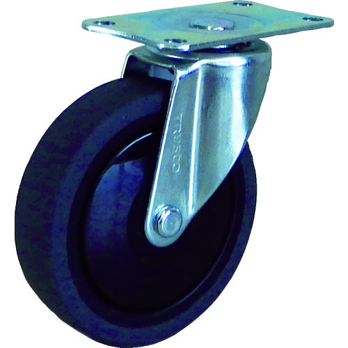 トラスコ中山 TRUSCO 樹脂台車カルティオ用省音キャスター Φ100エラストマー車 自在(ご注文単位1個)【直送品】