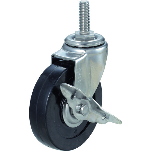 トラスコ中山 TRUSCO ねじ込み導電性ゴムキャスター ステン金具 自在S付 Φ100(ご注文単位1個)【直送品】