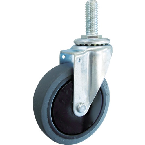 トラスコ中山 TRUSCO ねじ込み式静音エラストマーキャスター 自在 Φ100(ご注文単位1個)【直送品】
