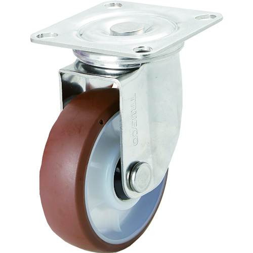 トラスコ中山 TRUSCO キャスター TYSシリ-ズ オールステンレス 自在 ウレタン Φ125(ご注文単位1個)【直送品】