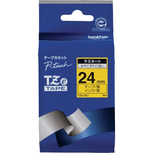 トラスコ中山 ブラザー Tzeテープ 黒文字/黄地/24mm(ご注文単位1個)【直送品】