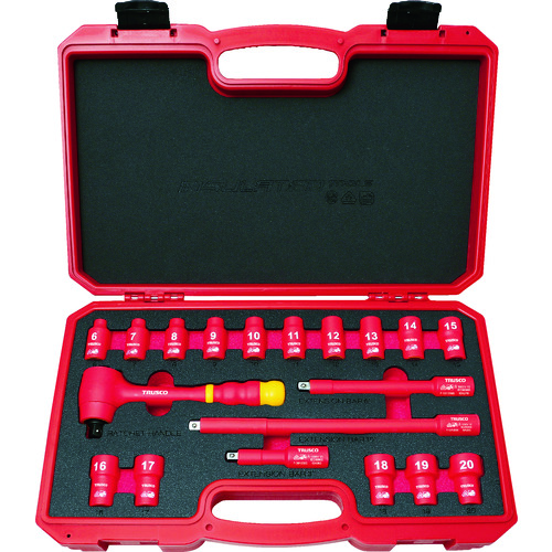 トラスコ中山 TRUSCO 絶縁ソケットレンチセット(6角タイプ)差込角9.5mm(ご注文単位1セット)【直送品】