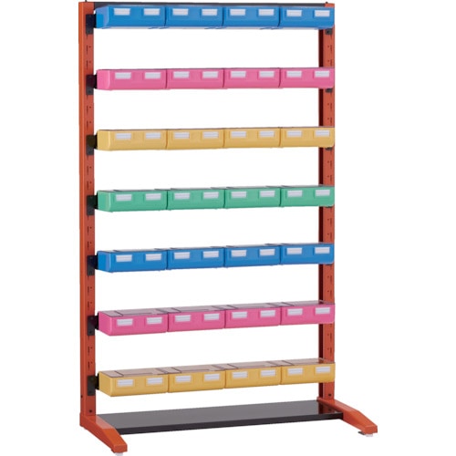 トラスコ中山 TRUSCO UPR型ビンラック H1450 ビン大黒・橙・白各8個 緑X4個付蓋付 黒(ご注文単位 1台)【直送品】