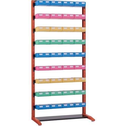 トラスコ中山 TRUSCO UPR型ビンラック H1900 ビン大黒X12橙・白・緑各8個付 蓋付 黒(ご注文単位 1台)【直送品】