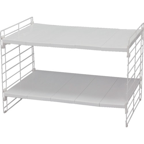 トラスコ中山 IRIS 246254 シンク下伸縮棚2段 USD-2V ホワイト(ご注文単位 1個)【直送品】