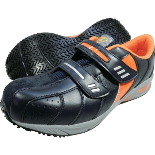 トラスコ中山 日進 マジックタイプ樹脂先芯入りスニーカー ネイビー 28.0cm(ご注文単位 1足)【直送品】