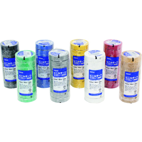 トラスコ中山 積水 エスロンテープ#360 19×20 灰(ご注文単位 1巻)【直送品】