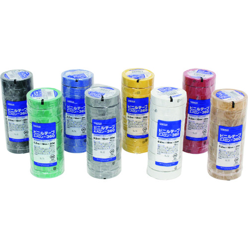 トラスコ中山 積水 エスロンテープ#360 19×10 白(ご注文単位 1巻)【直送品】