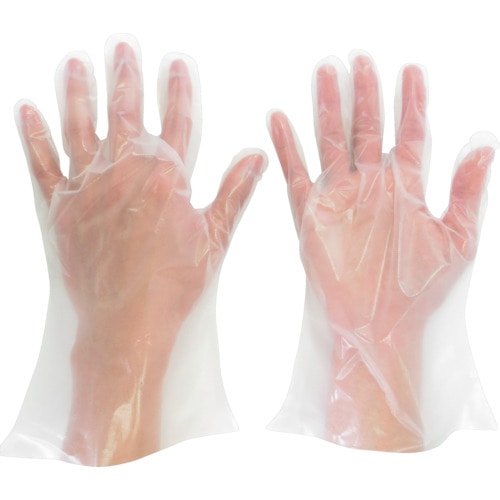 トラスコ中山 ミドリ安全 ポリエチレン使い捨て手袋 外エンボス L (200枚入)　493-2820（ご注文単位 1箱）【直送品】