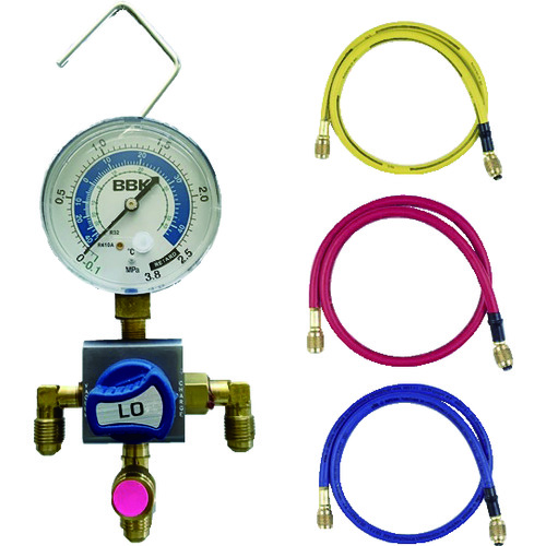 トラスコ中山 BBK R-410Aボールバルブ式シングルマニホールドキット(ご注文単位 1セット)【直送品】