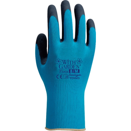 トラスコ中山 トワロン 天然ゴム背抜き手袋 WITHGARDENフローラ アクアブルー 7/S（ご注文単位 1組）【直送品】