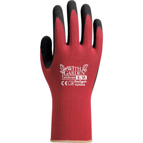 トラスコ中山 トワロン ニトリル背抜き手袋 WITHGARDENランドスケープ バーガンディ 8/M（ご注文単位 1組）【直送品】