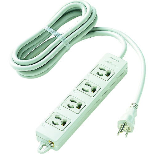 トラスコ中山 Panasonic OAタップ 接地15A抜け止め形 4個口 3mコード付 グレー(ご注文単位 1個)【直送品】