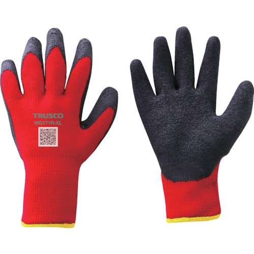 トラスコ中山 TRUSCO 防寒天然ゴム手袋 裏起毛タイプ レッド XLサイズ(ご注文単位 1組)【直送品】