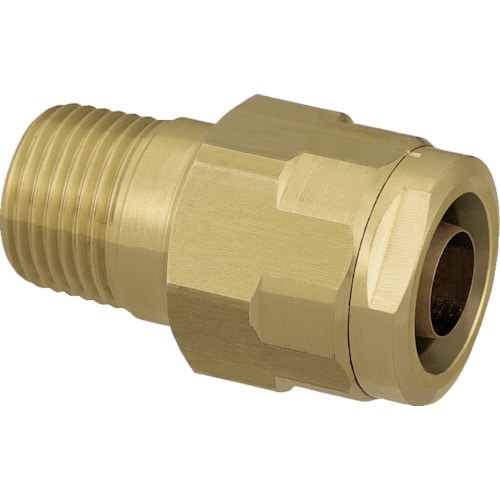 トラスコ中山 オンダ製作所 ダブルロックジョイント WJ1型 テーパおねじ(黄銅) R1/2×13A(ご注文単位 1個)【直送品】