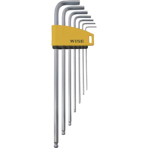 トラスコ中山 ワイズ 硬質ボールポイント六角棒レンチ ロング 7本組(ご注文単位 1セット)【直送品】