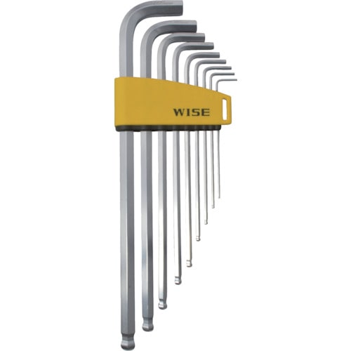 トラスコ中山 ワイズ 硬質ボールポイント六角棒レンチ ロング 9本組(ご注文単位 1セット)【直送品】