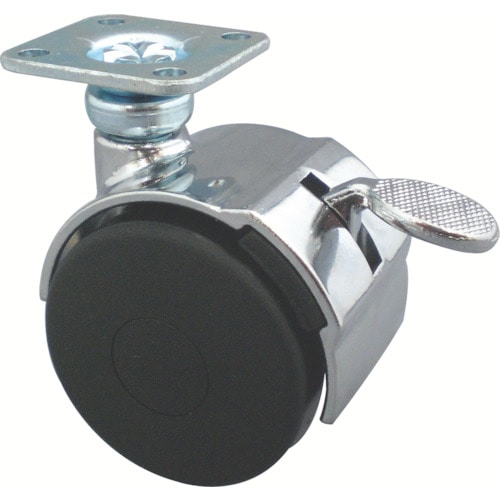 トラスコ中山 トーシン プレート式双輪キャスター 40径 自在ストッパー付 404-1836(ご注文単位 1個)【直送品】