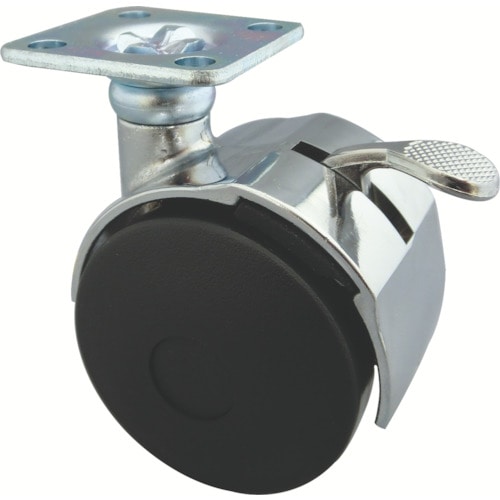 トラスコ中山 トーシン プレート式双輪キャスター 50径 自在ストッパー付 404-1861(ご注文単位 1個)【直送品】