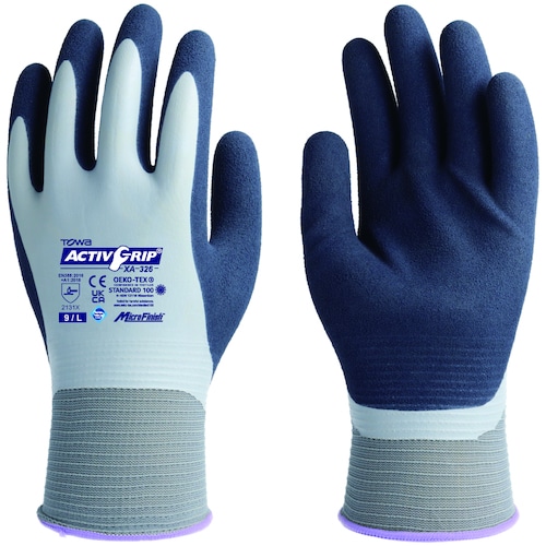 トラスコ中山 トワロン 天然ゴム手袋 ActivGrip XA-326 9/L(ご注文単位 1組)【直送品】