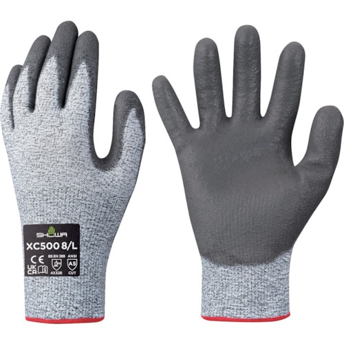 トラスコ中山 ショーワ 耐切創手袋 XC500 ワイヤーテックスウレタンパーム手袋 XLサイズ(ご注文単位 1組)【直送品】