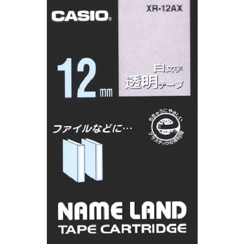 トラスコ中山 カシオ ネームランド用透明テープに白文字12mm(ご注文単位 1個)【直送品】