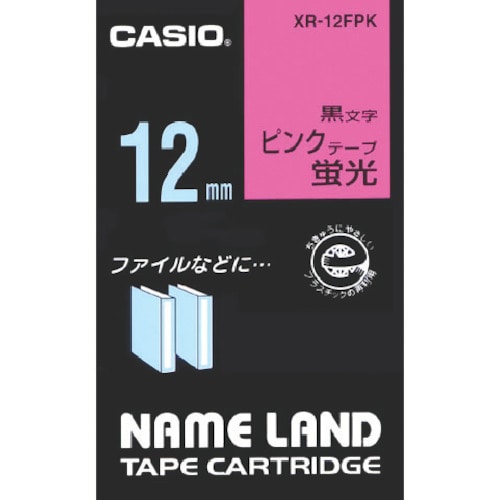トラスコ中山 カシオ ネームランド用蛍光ピンク色テープに黒文字12mm(ご注文単位 1個)【直送品】