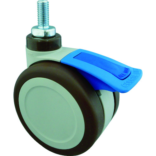 トラスコ中山 トーシン ねじ込み双輪キャスター 100径 自在ダブルストッパー付(ご注文単位 1個)【直送品】