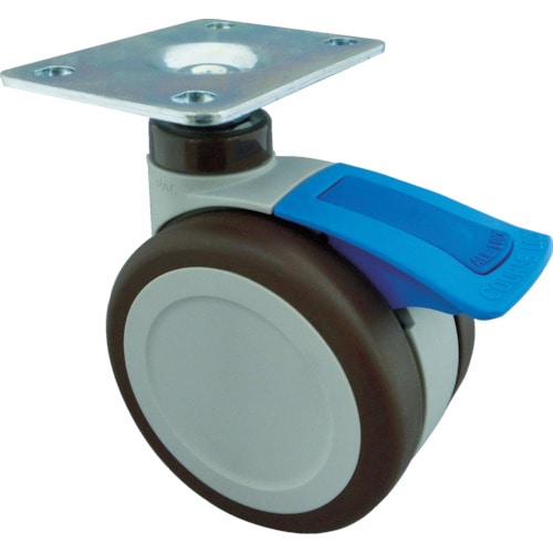 トラスコ中山 トーシン プレート式双輪キャスター 100径 自在ダブルストッパー付(ご注文単位 1個)【直送品】