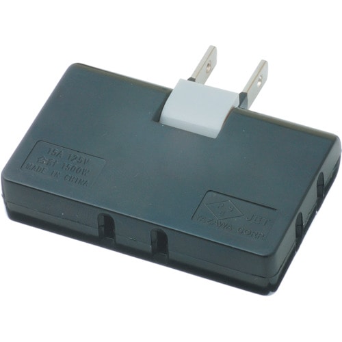 トラスコ中山 YAZAWA 耐トラ付コーナータップ3個口黒(ご注文単位 1個)【直送品】