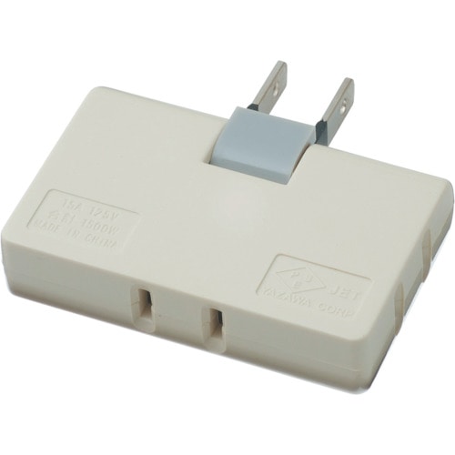 トラスコ中山 YAZAWA 耐トラ付コーナータップ3個口白(ご注文単位 1個)【直送品】