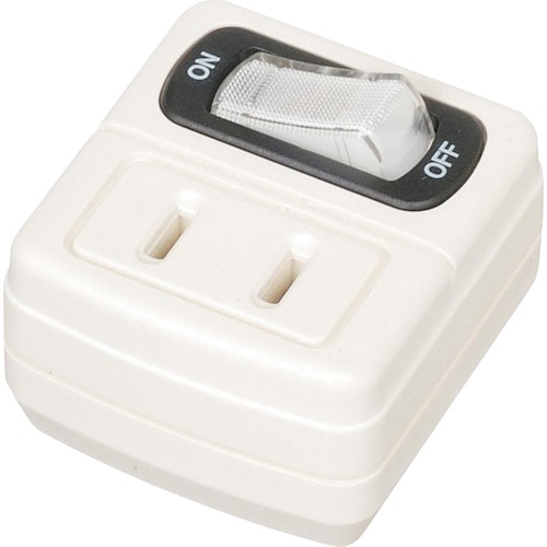 トラスコ中山 YAZAWA 省エネタップ1個口白(ご注文単位 1個)【直送品】