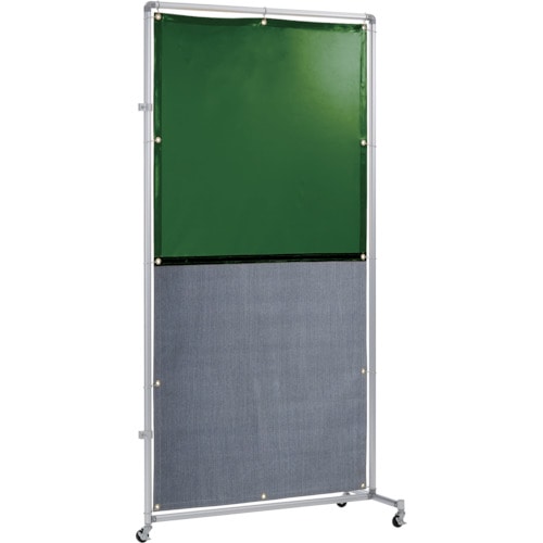 トラスコ中山 吉野 遮光火花兼用衝立(グリーン×A種シート)1×2 接続型 キャスター(ご注文単位 1台)【直送品】