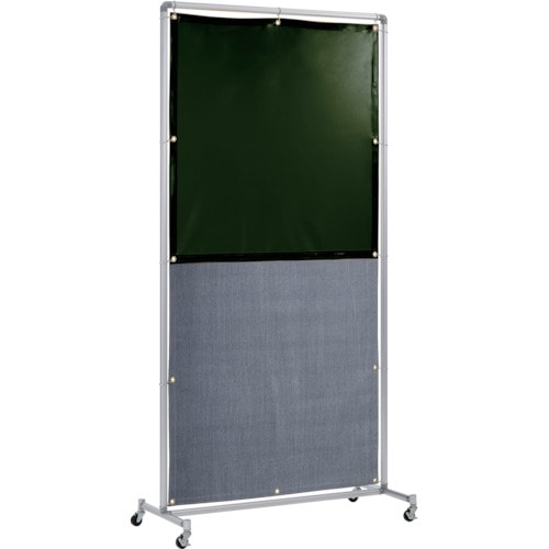 トラスコ中山 吉野 遮光火花兼用衝立(ダークグリーン×A種シート)1×2 単体キャスター(ご注文単位 1台)【直送品】
