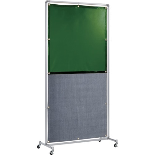トラスコ中山 吉野 遮光火花兼用衝立(グリーン×A種シート)1×2 単体キャスター(ご注文単位 1台)【直送品】