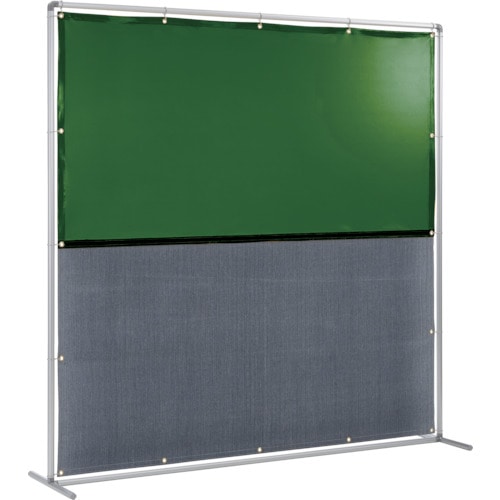 トラスコ中山 吉野 遮光火花兼用衝立(グリーン×A種シート)2×2 単体型 固定足(ご注文単位 1台)【直送品】