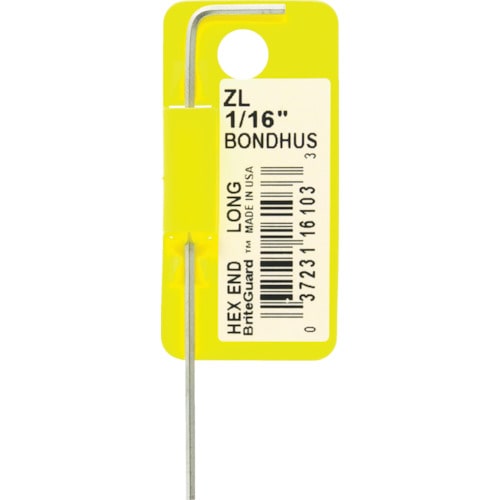 トラスコ中山 ボンダス 六角L-レンチ ロング 1/16インチ(ご注文単位 1本)【直送品】