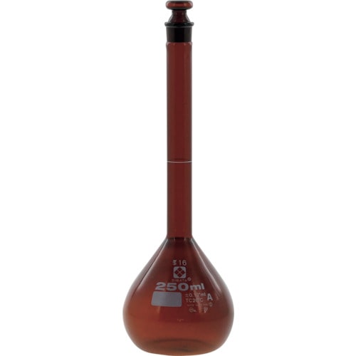 トラスコ中山 SIBATA メスフラスコ 茶 スーパーグレード 250mL 215-8073  (ご注文単位1本) 【直送品】