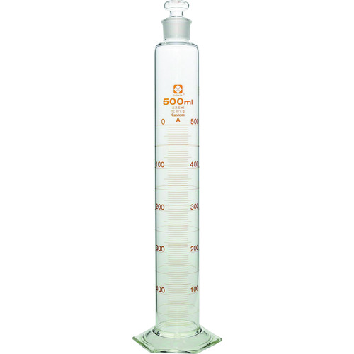 トラスコ中山 SIBATA 有栓メスシリンダー カスタムA 500mL 215-9569  (ご注文単位1本) 【直送品】