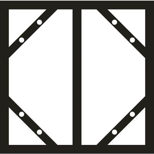 トラスコ中山 緑十字 スライドアングル（消防・危険物標識用フレーム） KHT－2SA 明治山型（600×300mm用）・縦型2連用 スチール製 113-5862  (ご注文単位1台) 【直送品】