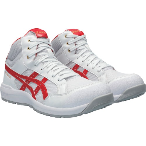 トラスコ中山 アシックス ウィンジョブ CP218 ホワイト/クラシックレッド 24.5cm 623-1506 (ご注文単位1足) 【直送品】