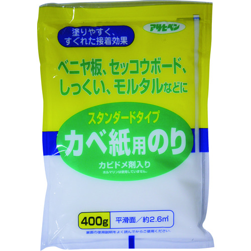 トラスコ中山 アサヒペン スタンダードタイプカベ紙用のり 400G 763 126-8896  (ご注文単位1個) 【直送品】