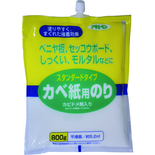トラスコ中山 アサヒペン スタンダードタイプカベ紙用のり 800G 764 126-8897  (ご注文単位1個) 【直送品】