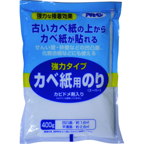 トラスコ中山 アサヒペン 強力タイプカベ紙用のり 400G 773 126-4239  (ご注文単位1個) 【直送品】