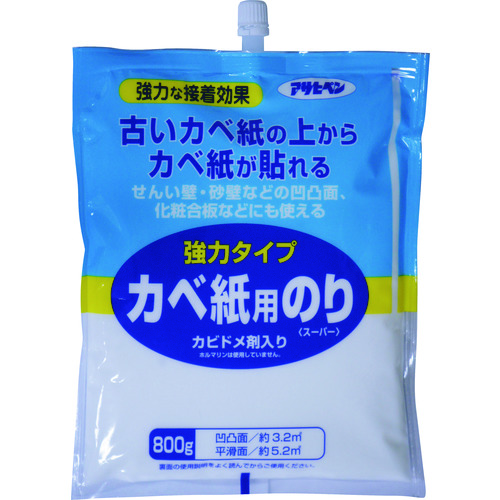 トラスコ中山 アサヒペン 強力タイプカベ紙用のり 800G 774 126-7383  (ご注文単位1個) 【直送品】