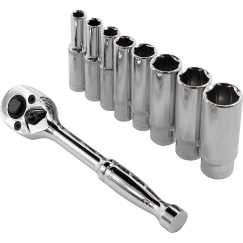 トラスコ中山 アストロプロダクツ AP 1/4DR ラチェットセット ディープ (9点組) TS290 253-9577 (ご注文単位1セット) 【直送品】