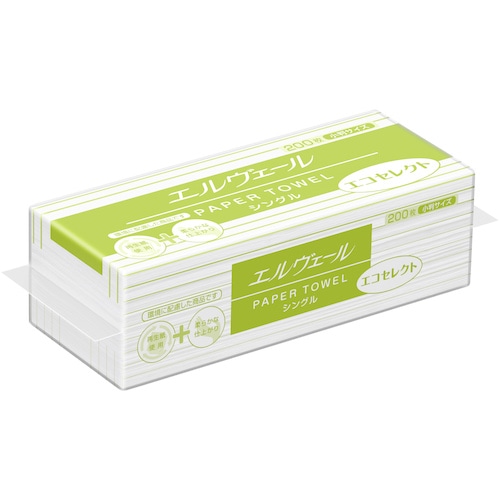 トラスコ中山 エリエール エルヴェール ペーパータオル エコセレクト 小判(703413/21000700) 391-0008 (ご注文単位1ケース) 【直送品】