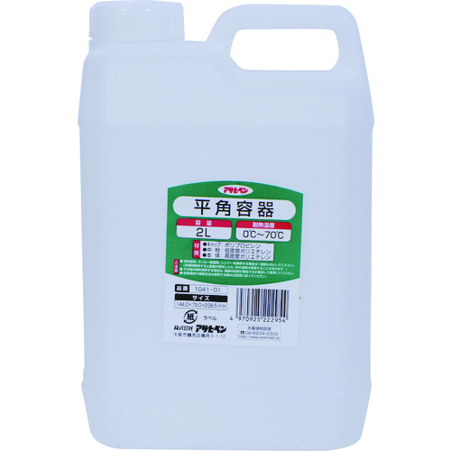 トラスコ中山 アサヒペン 平角容器 2L 1041－01 128-5915  (ご注文単位1個) 【直送品】